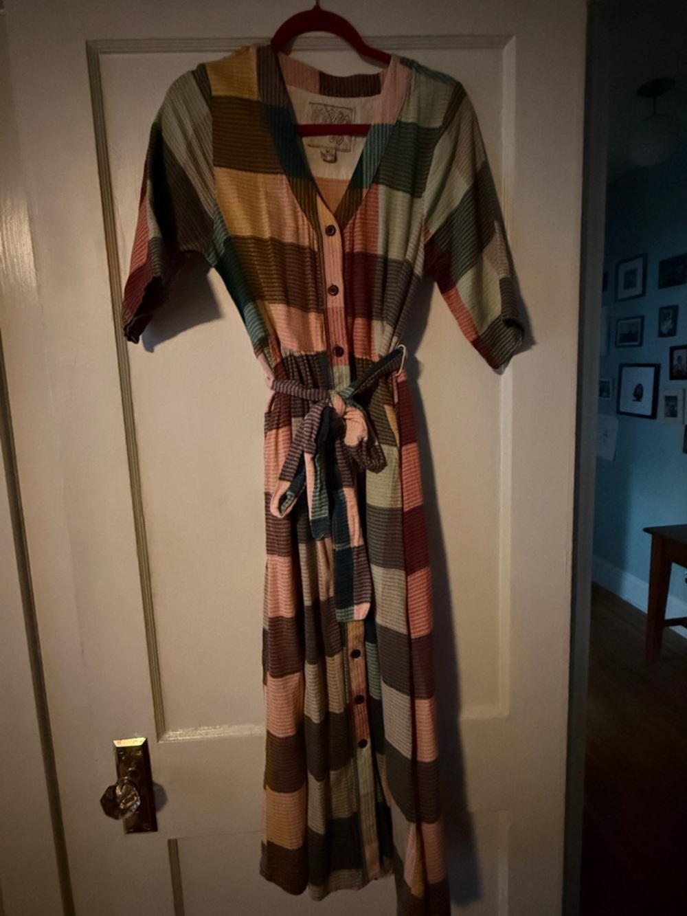 Ace & Jig Striped Midi Shirt Dress in Pink, Green, Blue, Brown